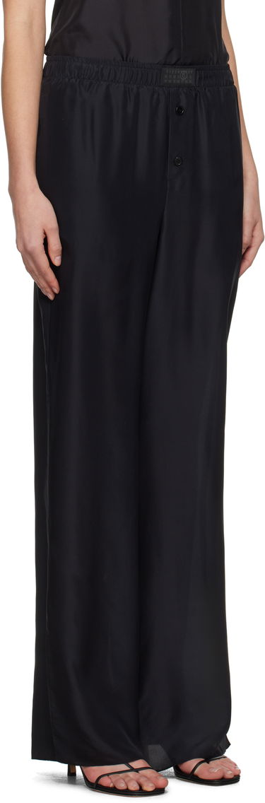 Bukser Maison Margiela MM6 Maison Margiela Light Silk Pyjama Pants Sort | S52KA0529 M35244, 1