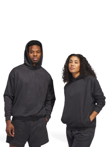 Sweatshirt adidas Performance Basketball Sueded Hoodie Sort | IN7705