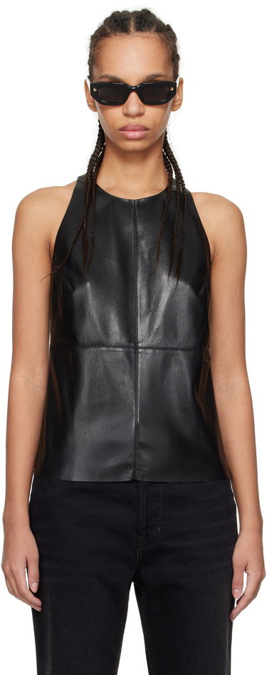 Tanktop Nanushka Nanushka Teza Faux-Leather Tank Top Sort | NW24CRTP03999, 0