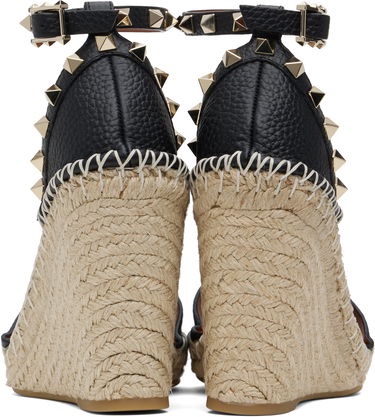 Skopleje Valentino Valentino Garavani Double Rockstud Wedge Heeled Sandals Sort | 6W2S0090VTO, 1