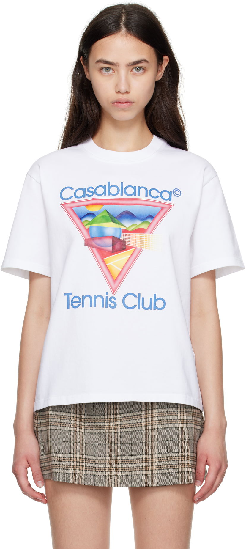 T-shirt Casablanca Casablanca Tennis Club Graphic T-Shirt Hvid | WPF25-JTS-046-01