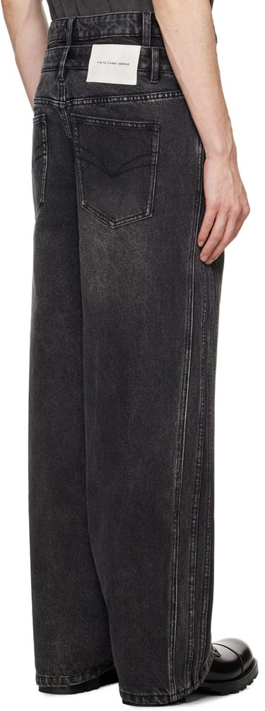 Jeans Feng Chen Wang Feng Chen Wang Double Waist Seaming Jeans Sort | FUF18TR10B, 2