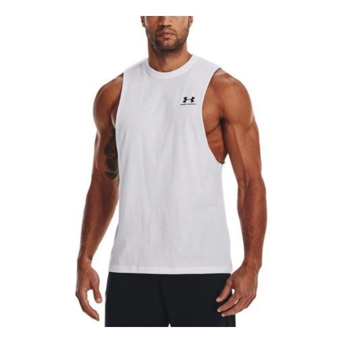 Tanktop Under Armour Men's Sportstyle Cut-Off Training Tank Top Hvid | 1329286-101