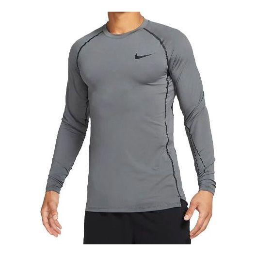 Krop Nike Pro Slim Fit Long-Sleeve Top Grå | DD1980-068