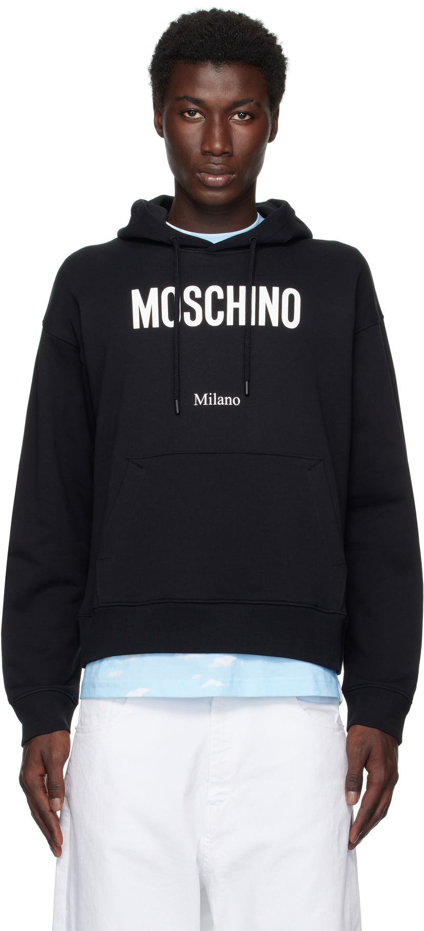 Sweatshirt Moschino Moschino Printed Organic Cotton Hoodie Sort | 252ZZ170852281555