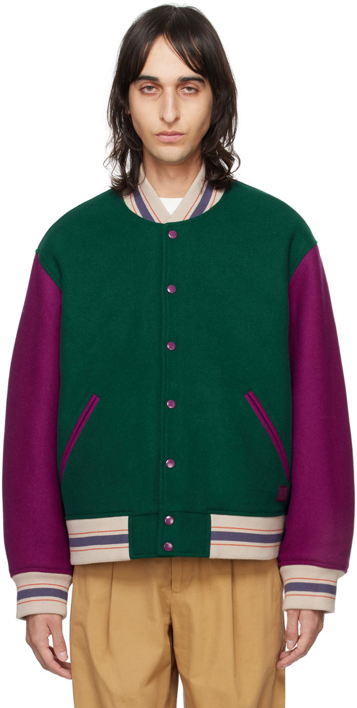 Bomberjakke Acne Studios Striped Bomber Jacket Grøn | C90162-, 0
