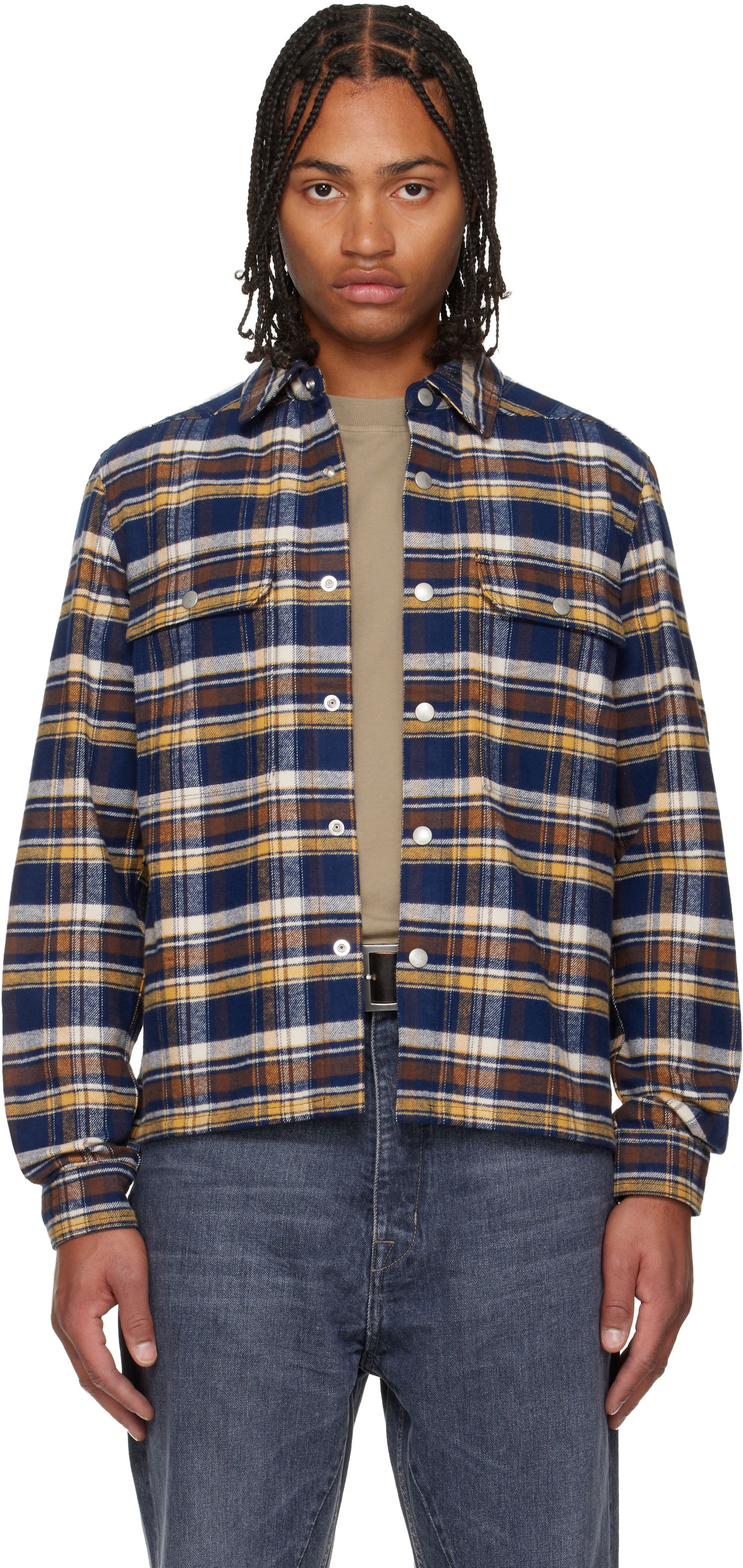 Skjorte Rick Owens Concordians Cropped Overshirt Flerfarvet | DL02E2299 CPGJP, 0