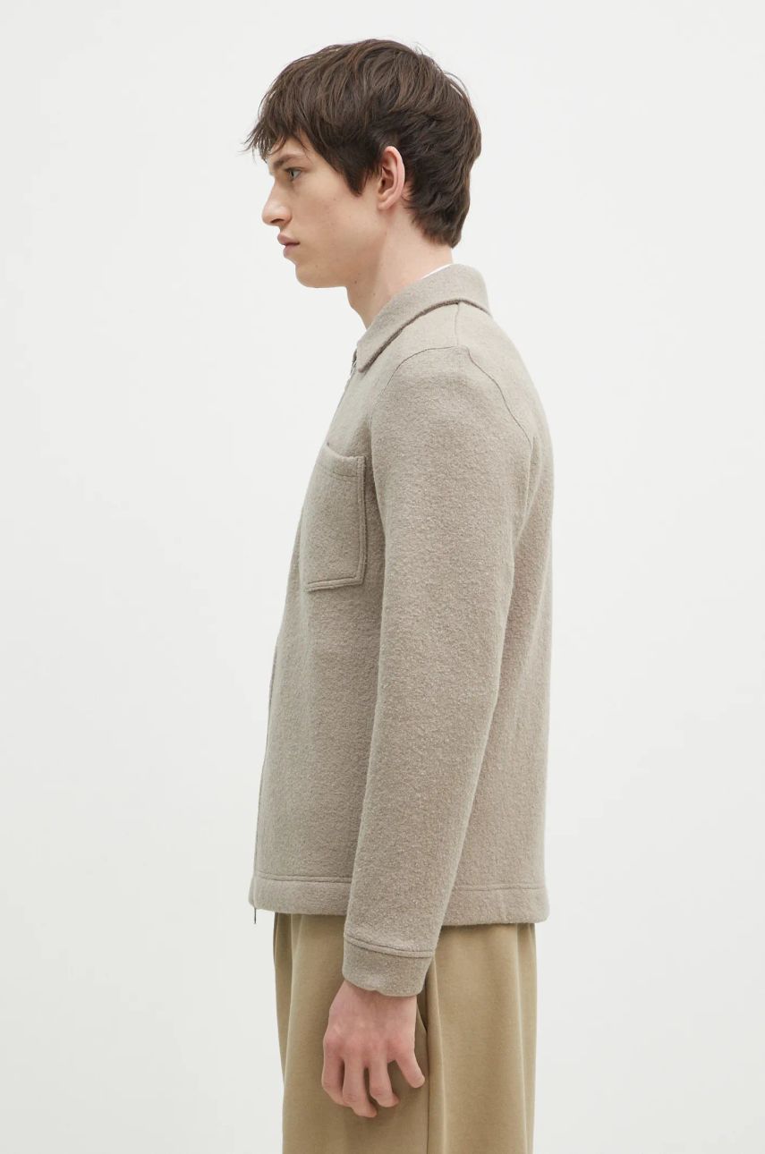 Jakke Samsoe Samsoe Wool Shirt Jacket Beige | M22400082, 1
