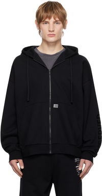 Quilted Back Zip-Up Hoodie
