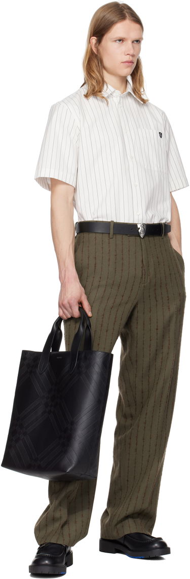 Skjorte Burberry Burberry Pinstripe Short Sleeve Shirt Hvid | 8102569, 4