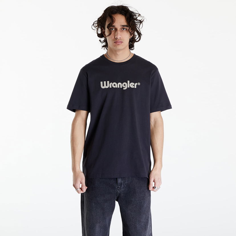 T-shirt Wrangler Logo Tee Black Sort | 112350526