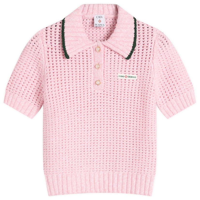 Polo skjorte Casablanca Women's Casablanca Mouline Polo Shirt Lyserød | WPF25-KW-1014-02