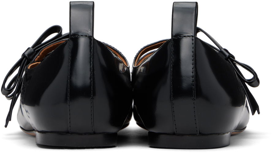 Kjole SHUSHU/TONG SHUSHU/TONG Double Bow Mary Jane Ballerina Flats Sort | MWDDAC04 LEA001, 1