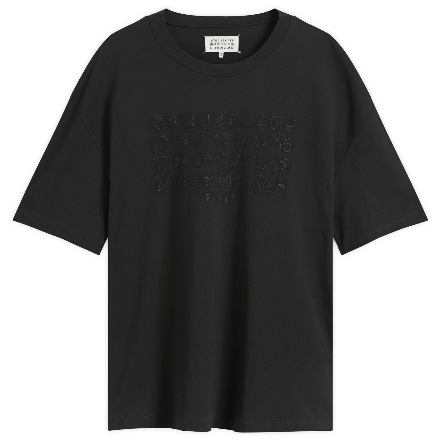 T-shirt Maison Margiela Maison Margiela Oversized T-Shirt with Numbers Logo and Paris Embroidery Sort | S50GC0705-S24567-855, 0