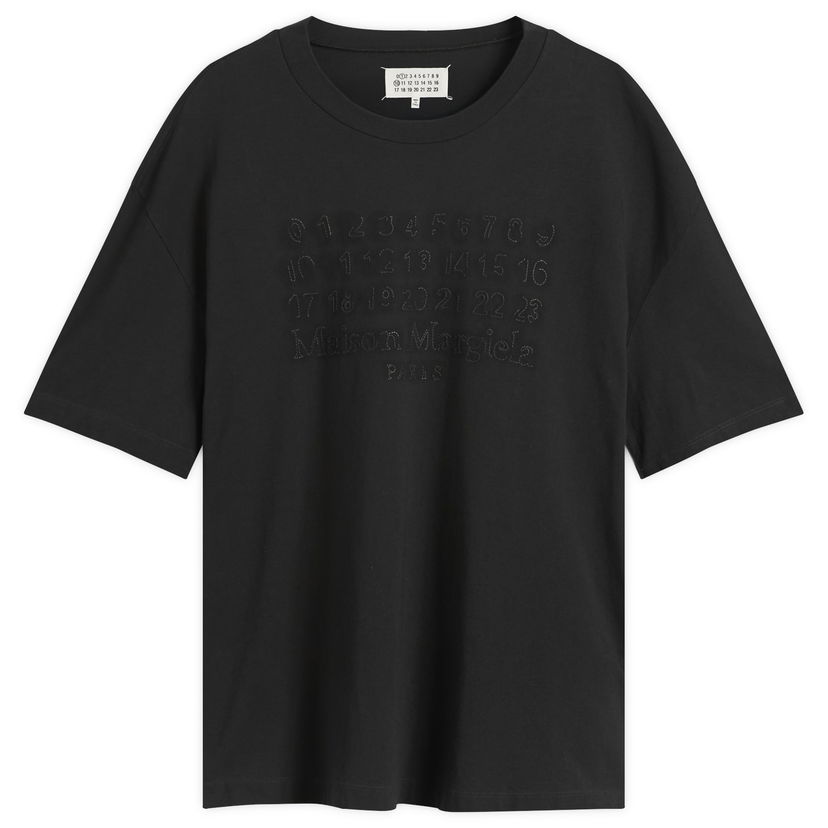 T-shirt Maison Margiela Maison Margiela Oversized T-Shirt with Numbers Logo and Paris Embroidery Sort | S50GC0705-S24567-855