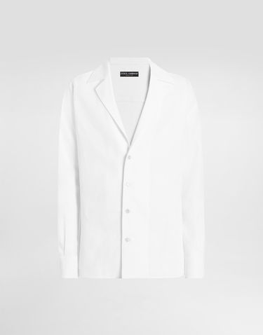 Skjorte Dolce & Gabbana Dolce & Gabbana Linen V-Neck Shirt Hvid | G5MX5TFU4MCW0800, 0