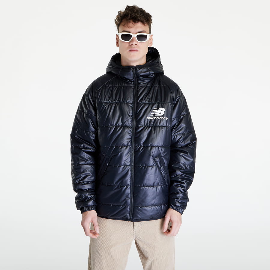 Puffer jakke New Balance Athletics Winterized Short Synthetic Puffer Sort | MJ13513BK, 0