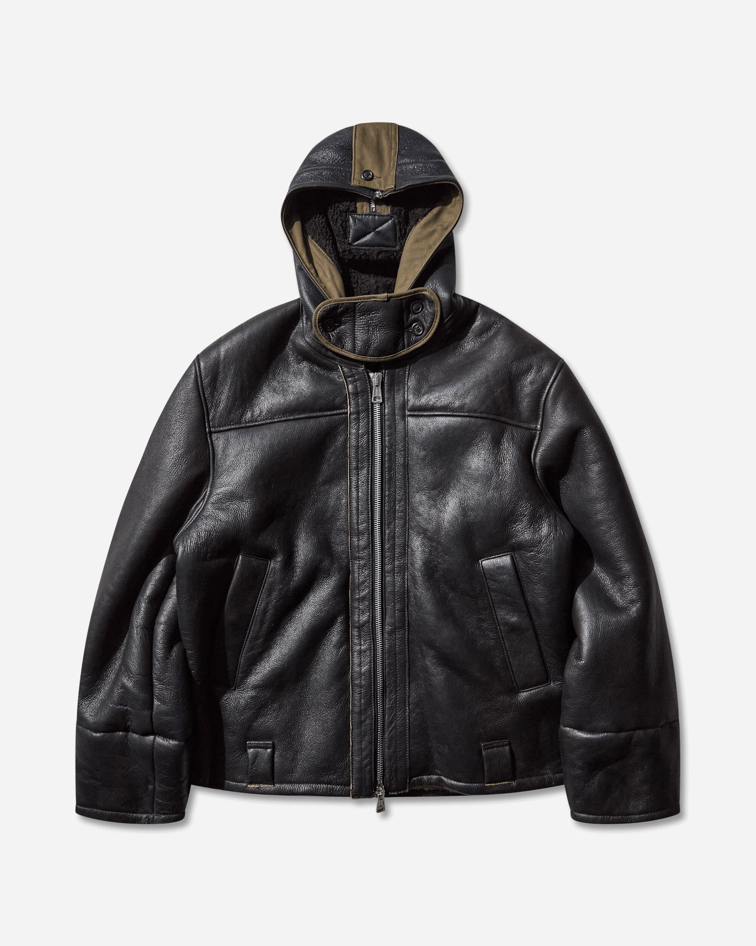 Jakke OUR LEGACY Blizzard Hooded Leather Jacket Sort | W4259BN 001, 1