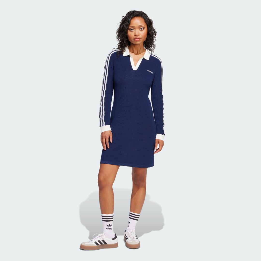 Kjole adidas Performance Knitted Polo Dress Blå | JC7690, 0