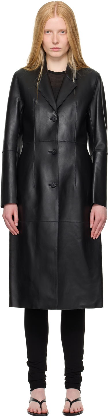 Frakker TOTEME TOTEME Slim Leather Coat Sort | 252-WRO0191-LE0056, 0