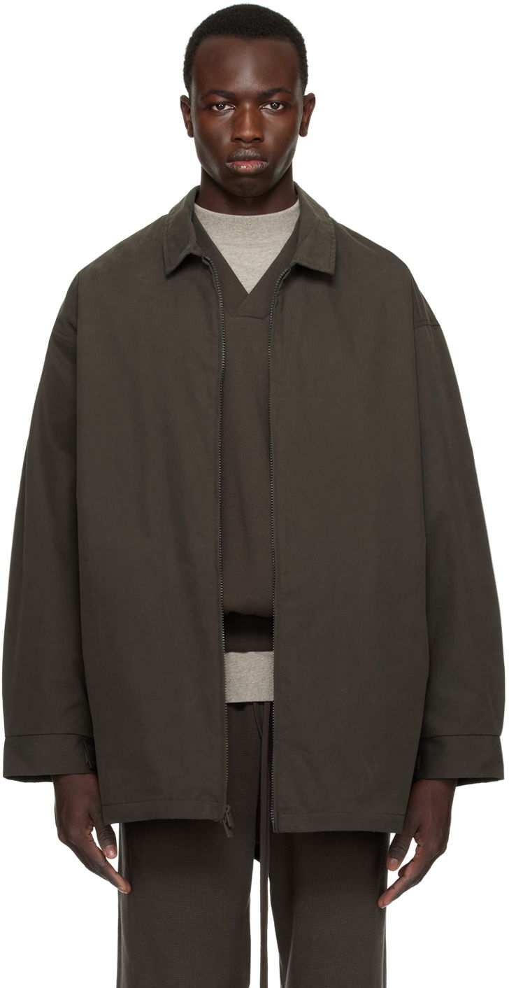 Vindjakke Fear of God Essentials Zip Jacket Grøn | 202BT224190F