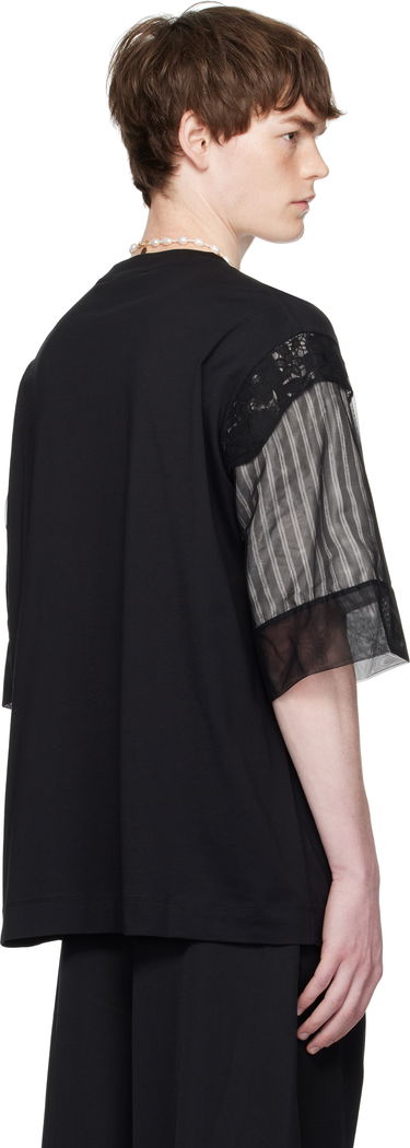 T-shirt Simone Rocha Simone Rocha Trapped Lace Patchwork T-shirt Sort | 5354 0553, 2