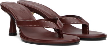 Tilbehør Aeyde Aeyde Daphne Leather Toe-Post Heeled Sandals Bourgogne | A11-HS-AEAR75CI187-SS25-955-007, 3