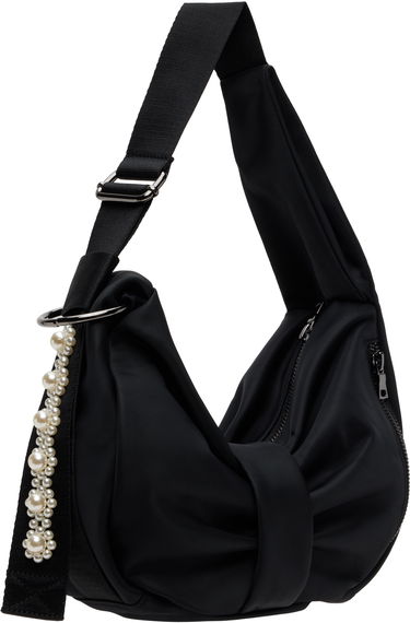Skuldertaske Simone Rocha Simone Rocha Mini Pearl-Embellished Sling Bow Bag Sort | BAG198B 0761, 1