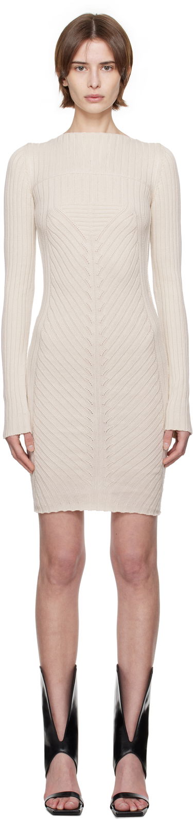 Kjole Rick Owens Rick Owens Hollywood Knit Mini Dress Beige | RP01E7651 KEC, 0