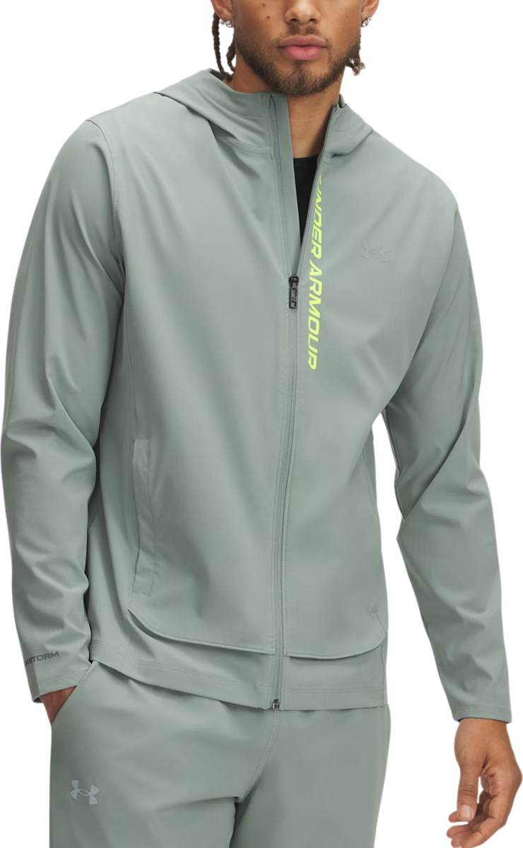 Sweatshirt Under Armour OutRun the STORM Hooded Jacket Grøn | 1376794-348