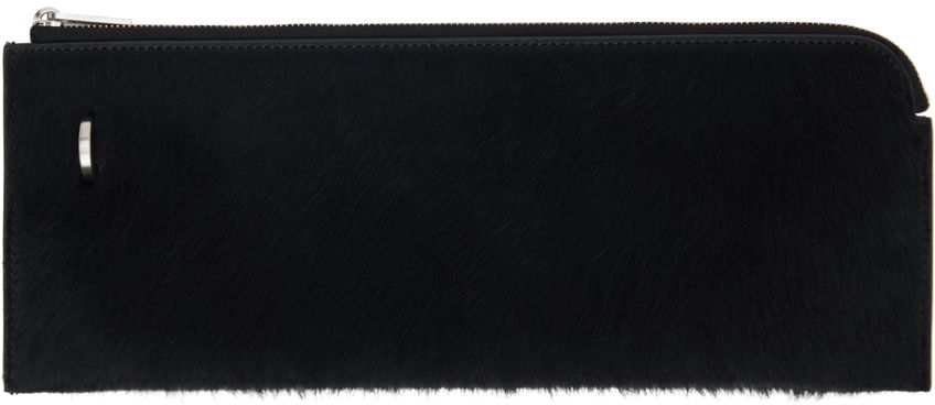 Tegnebog Rick Owens Leather Zip Pouch Wallet Sort | RA01D0415 LHL, 0