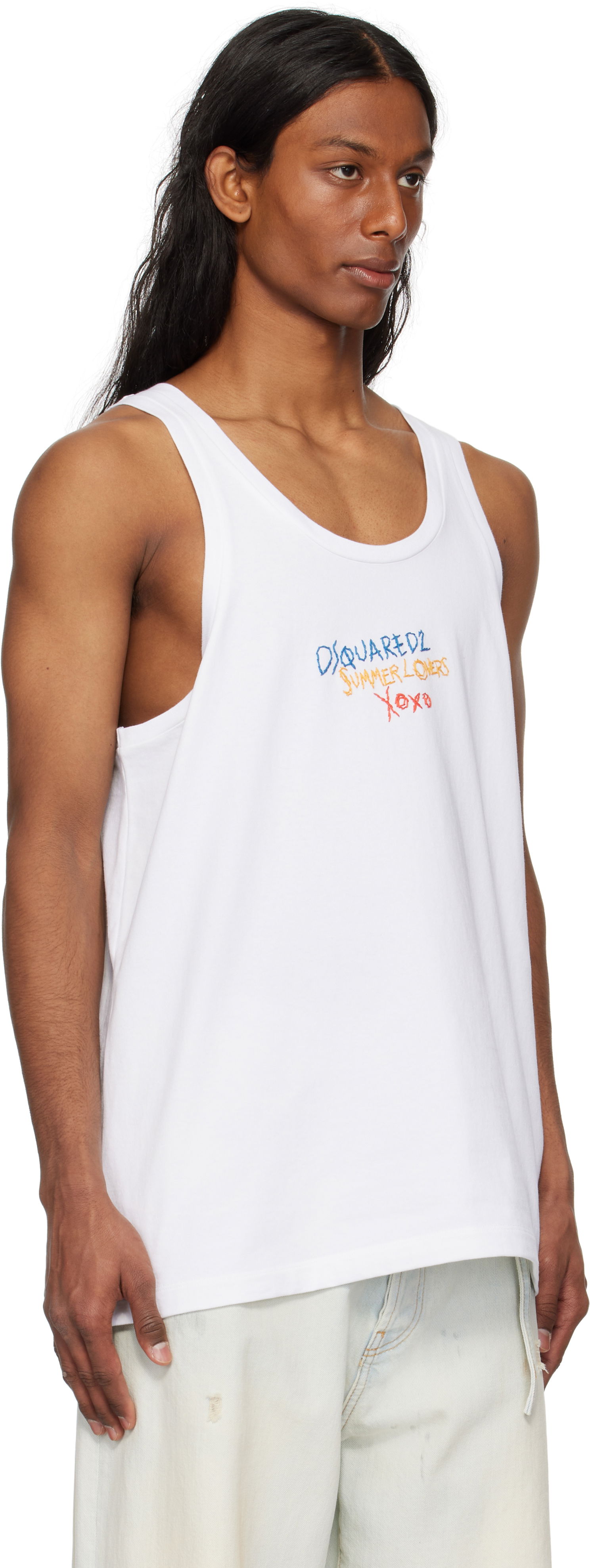 Tanktop DSQUARED2 Dsquared2 'Summer Lovers' Sport Fit Tank Top Hvid | S78NL0034-S24583-100, 1