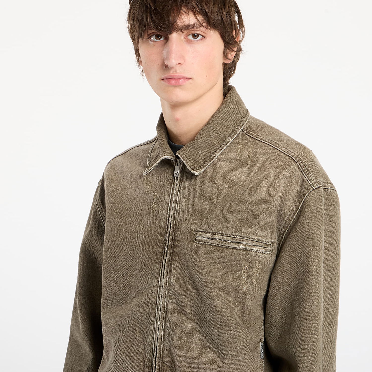 Jakke Represent Clo REPRESENT Washed Collared Denim Jacket Brun | MLM100336-59, 1