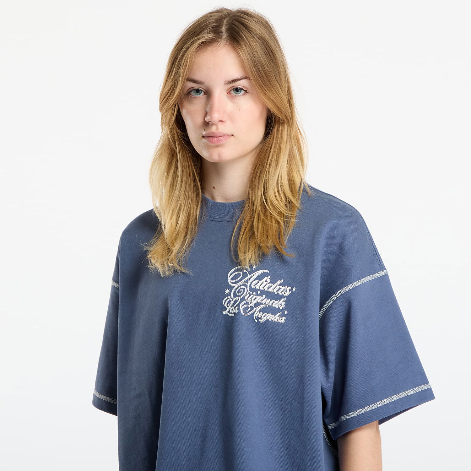 T-shirt adidas Originals LA Originals Wilshire Short Sleeve T-Shirt with Contrast Stitching Blå | JX6178, 1