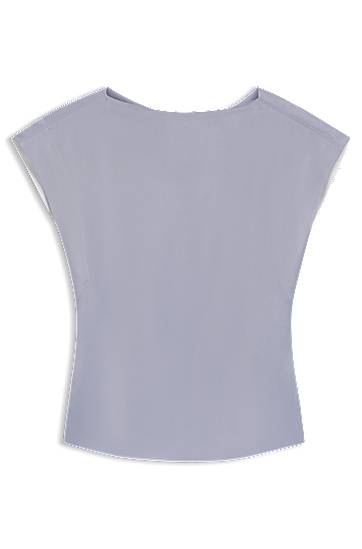 Tanktop BOSS Slim Fit Satin Blouse with Draped Neckline Grå | 50541815