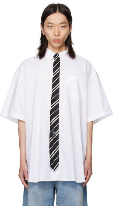 Skjorte VETEMENTS Vetements Tie Short-Sleeve Shirt Hvid | UH76SH250W, 0
