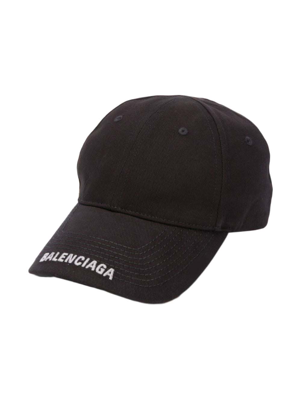 Kasket Balenciaga Logo-Embroidered Cap Sort | 617140410B21062, 0