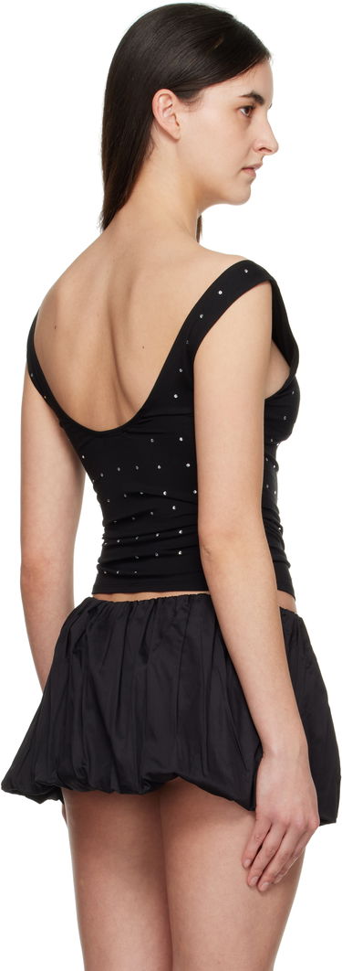 Nederdel Miaou Miaou Lani Crystal-Embellished Jersey Top Sort | 7114TJRBLK, 2
