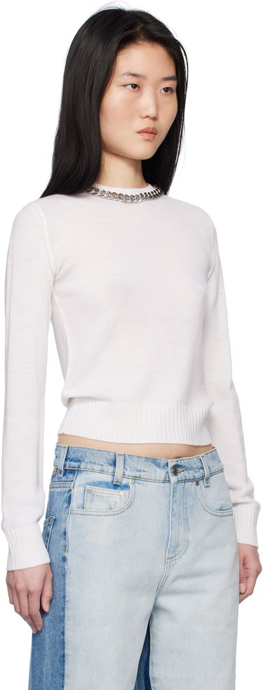 Sweater Stella McCartney Stella McCartney Falabella Chain Fine Knit Sweater Hvid | 6K09683S2560, 1