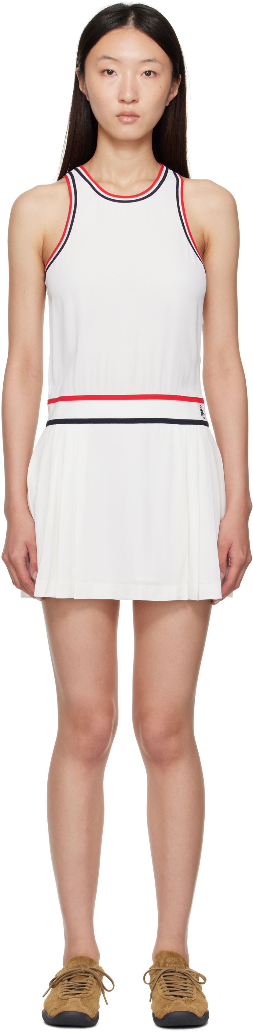 Kjole Sporty & Rich Sporty & Rich Phoebe Tennis Minidress Hvid | DR004602300WH36