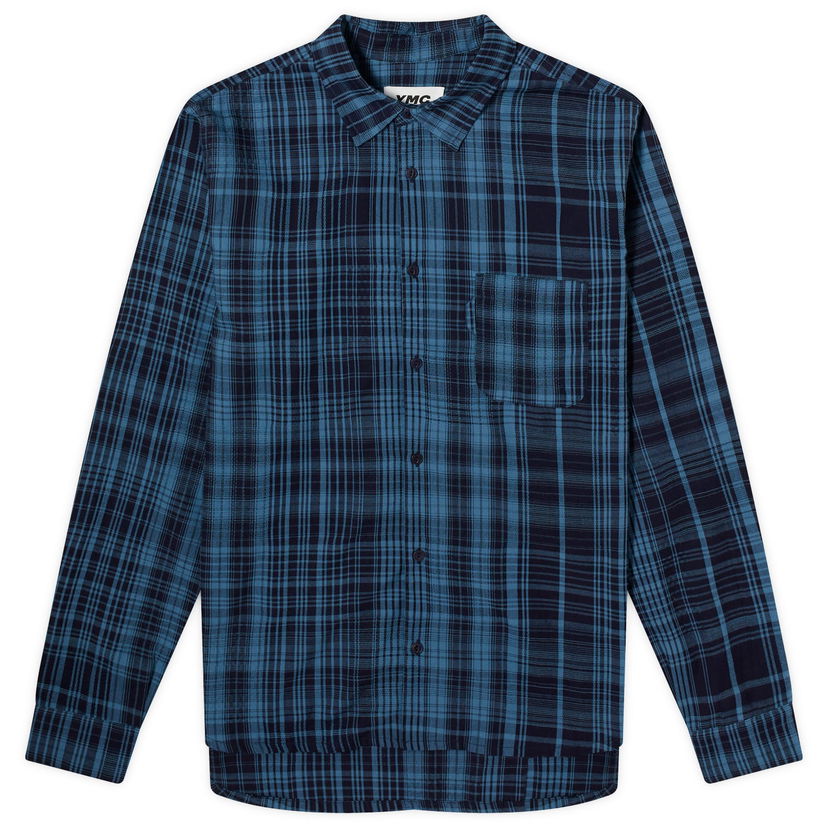 Skjorte YMC Curtis Indigo Check Shirt Blå | P2WMG-40