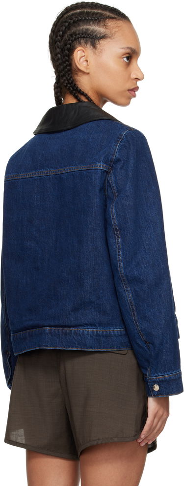 Jakke Wales Bonner Wales Bonner Denim Jacket with Faux Leather Collar Blå | WS25DE14-DE01-599, 2