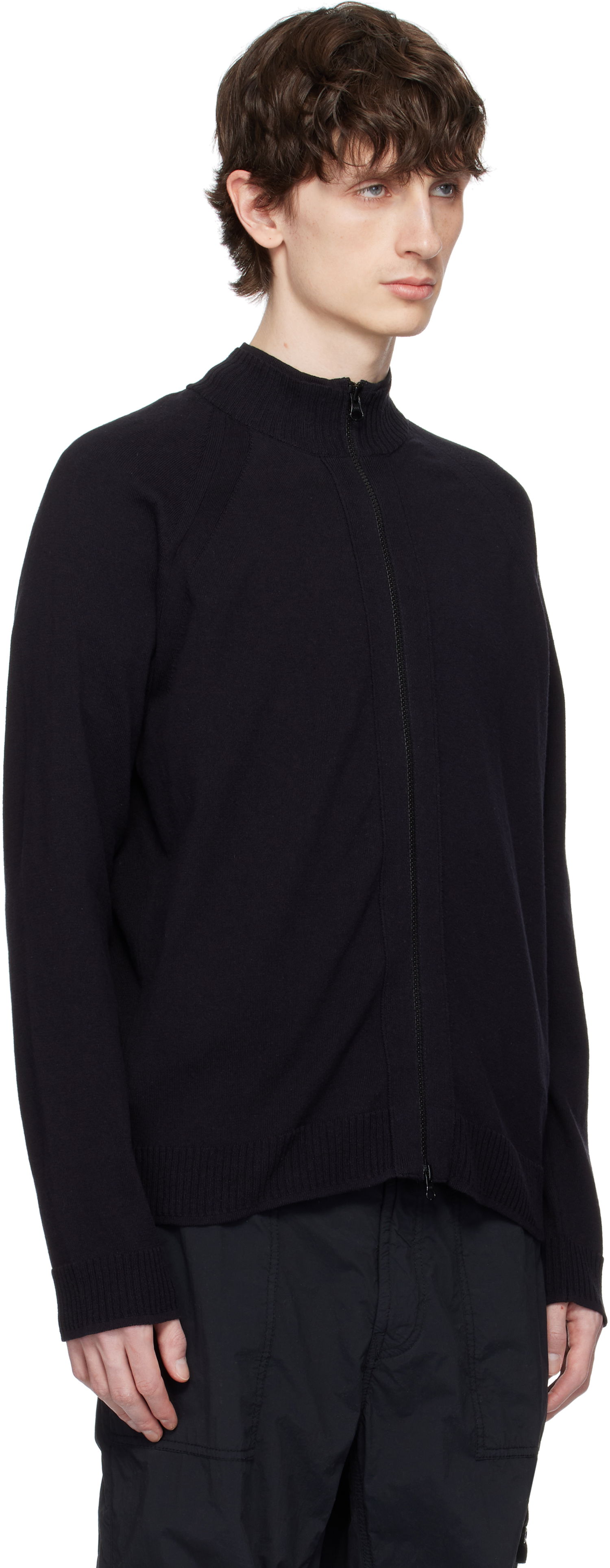 Sweater Stone Island Stone Island Organic Cotton Zip Cardigan Sort | K1S15 5100061 S00B9, 1