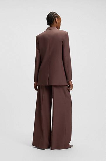 Jakke BOSS Relaxed Fit Blazer with Flower Brooch Brun | 50544133, 1