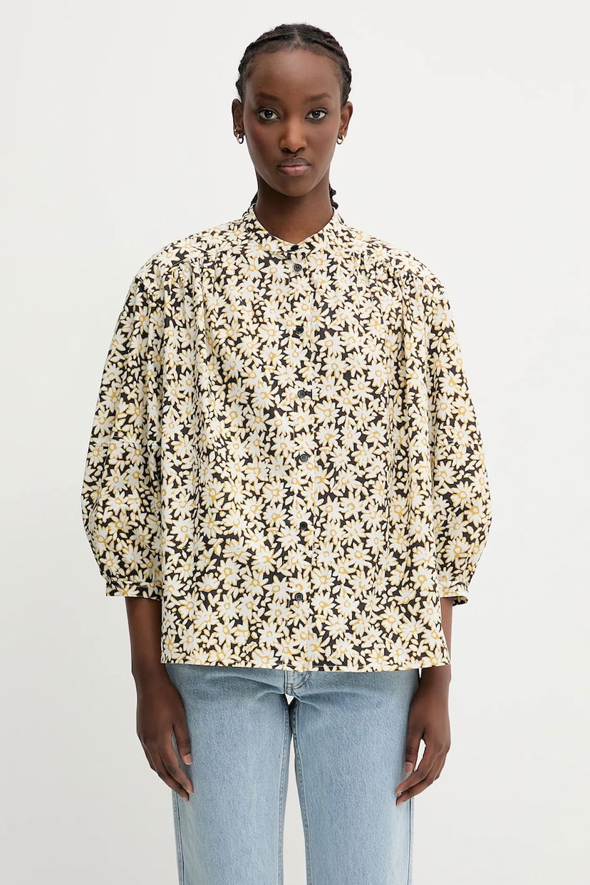 Skjorte MAISON KITSUNÉ Maison Kitsuné Maxi Sleeve Relaxed Fit Shirt Sort | OW00417WC5048