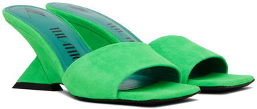 Smykker The Attico Attico Cheope Suede Wedge Mules Grøn | 232WS605 L007, 3