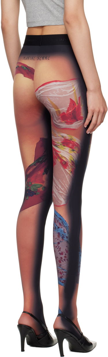 Leggings Marine Serre Marine Serre Recycled Draped Statue Jersey Leggings Sort | WPA043A CJER0076, 2