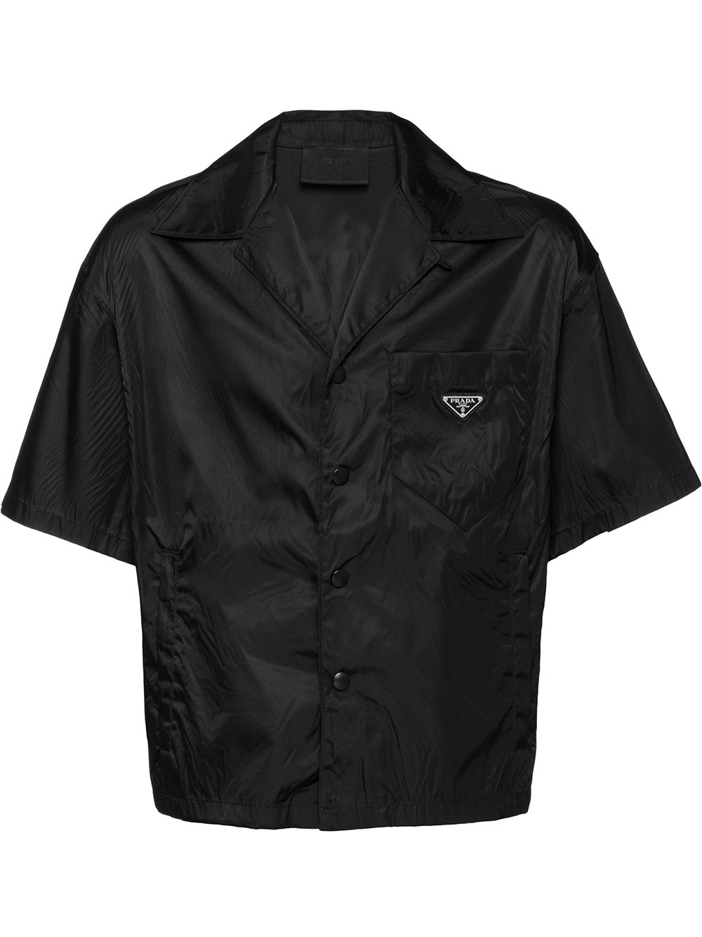 Skjorte Prada Re-Nylon Cropped Bowling Shirt Sort | SC449_1WQ8_F0002_S_182, 0