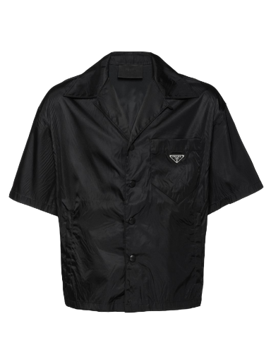 Skjorte Prada Re-Nylon Cropped Bowling Shirt Sort | SC449_1WQ8_F0002_S_182