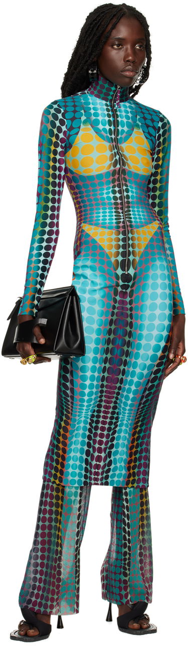 Kjole Jean Paul Gaultier Jean Paul Gaultier Dots Print Midi Dress Flerfarvet | 22/09-F-RO026-J512, 3